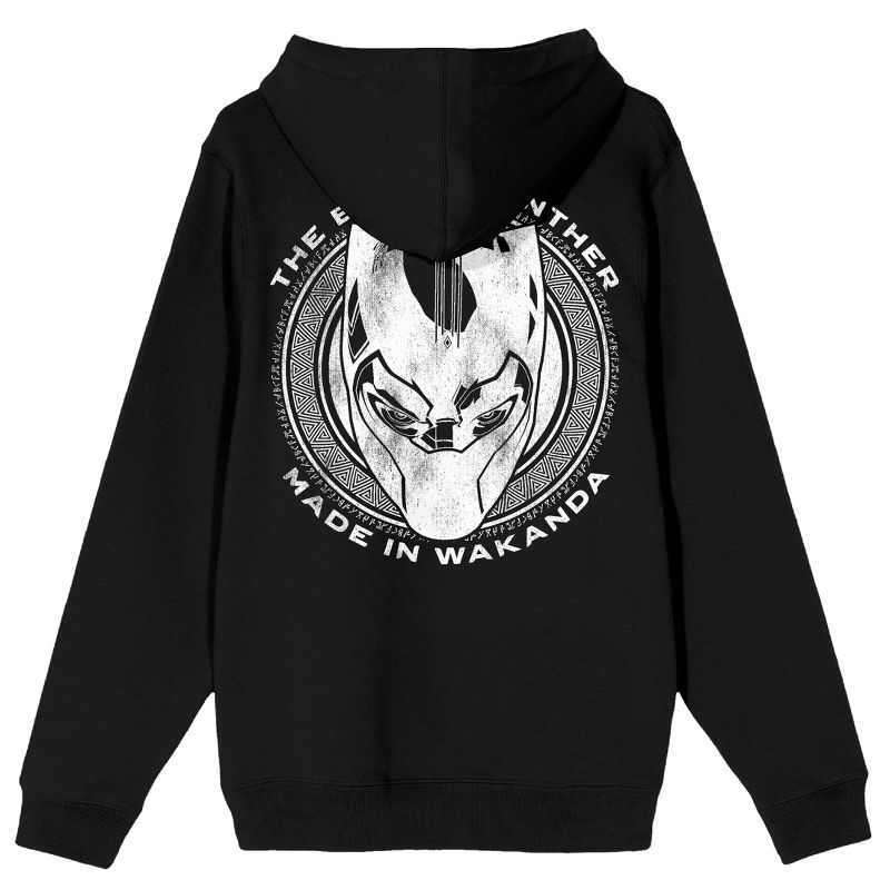 Black Panther Made In Wakanda Long Sleeve Black Adult Pullover Hoodie, 4 of 5