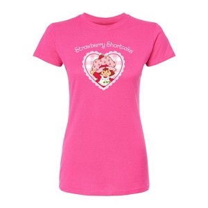 Women's - Strawberry Shortcake - Coquette Heart-Juniors Fitted Graphic T-Shirt Fitted Graphic T-Shirt - 1 of 2