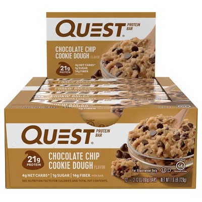 Quest Protein Bar - Chocolate Chip Cookie Dough - 12ct