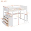 Twin Size Wood Loft Bed With Drawers, Desk And Shelves - ModernLuxe - 3 of 4