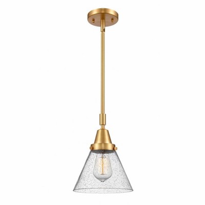 Cone - 1 Light Stem Hung Mini Pendant In Industrial Style-11.13 Inches Tall and 8 Inches Wide