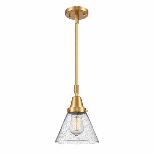 Cone - 1 Light Stem Hung Mini Pendant In Industrial Style-11.13 Inches Tall and 8 Inches Wide - 1 of 1