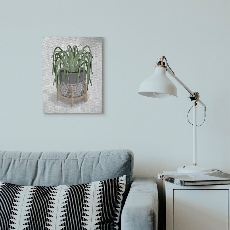 Stupell Industries Friendly Spider Plant Grey Green Painting, 3 of 5
