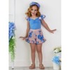 Boho Bloom Ruffle Sleeve Top and Floral Shorts Set Mia Belle Girls - 2 of 4