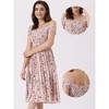 Allegra K Women's Off Shoulder Sleeveless Floral Smocked Summer Short Dress - 2 of 4