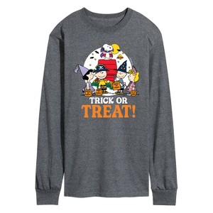 Men's - Peanuts - Trick Or Treat Moonlight Long Sleeve Graphic T-Shirt - 1 of 4