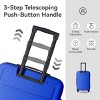 Syemin Luggage 3 Piece Hardside Luggage Set with Spinner Wheels, TSA Locks, Lightweight ABS Suitcases (20"/24"/28"), Blue, 19.88"*10.63"*29.92" - 4 of 4