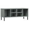 vidaXL Shoe Rack with Metal Legs Gray 41.7 in.x13.8 in.x17.7 in. Solid Wood OSLO - 2 of 4