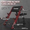 ER KANG Preacher Curl Bench, Seated Arm Isolated Barbell Dumbbell Bicep Station, Bicep Curl Machine with 2 Bar Holders for Home Gym - 3 of 4