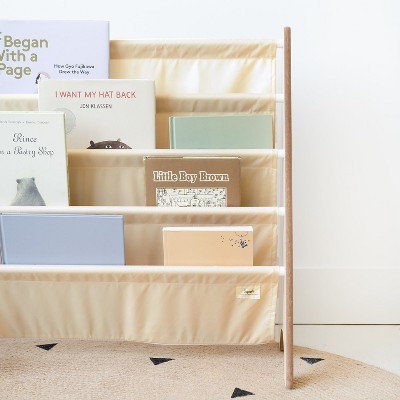 Beige Recycled Fabric Kids 4-Tier Book Rack