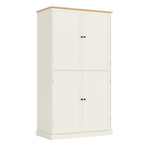 PDTEND 71.3" Freestanding Kitchen Pantry Cupboard Storage Cabinet with 2 Drawers, 2 Adjustable Shelves, 8 Door Shelves - 1 of 4