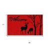 HomeRoots 17" X 29" Red And Black Christmas Deer Welcome Outdoor Coir Door Mat - 3 of 4