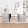 Set of 2 Linen Dining Chairs, Modern Upholstered Fabric Side Chairs with Iron Frame, Armless Kitchen Chairs for Dining Room or Living Room-Koiai - 3 of 4