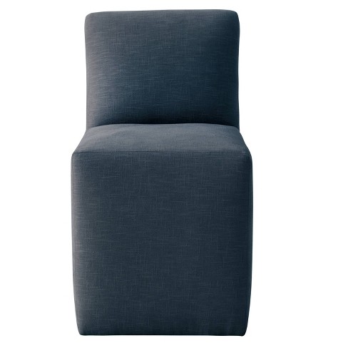 Rosette Dining Chair Linen Navy Cloth Co