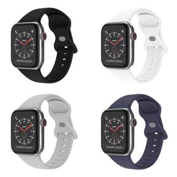 Link 4 Pack Apple Watch Compatible Soft Silicone Sport Band Waterproof Mens Womens For Series SE 7 6 5 4 3 2 1