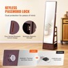 VEVOR Mirror Jewelry Cabinet, 360° Swivel Standing Mirror with Storage, Lockable Jewelry Mirror Organizer with Full Length Mirror, Brown - 4 of 4