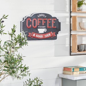 Farmhouse Metal Words and text Wall Decor Black/Silver - Olivia & May: Iron Abstract Art, Vertical Display, Spot Clean - 1 of 4
