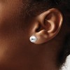 Black Bow Jewelry 8mm Hollow Ball Post Earrings in Rhodium Plated Sterling Silver - 3 of 4