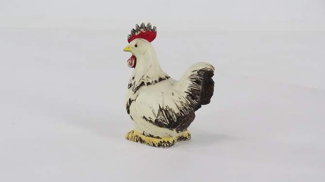 12&#34; x 11&#34; Magnesium Oxide Farmhouse Rooster Garden Sculpture White - Olivia &#38; May, 2 of 11, play video