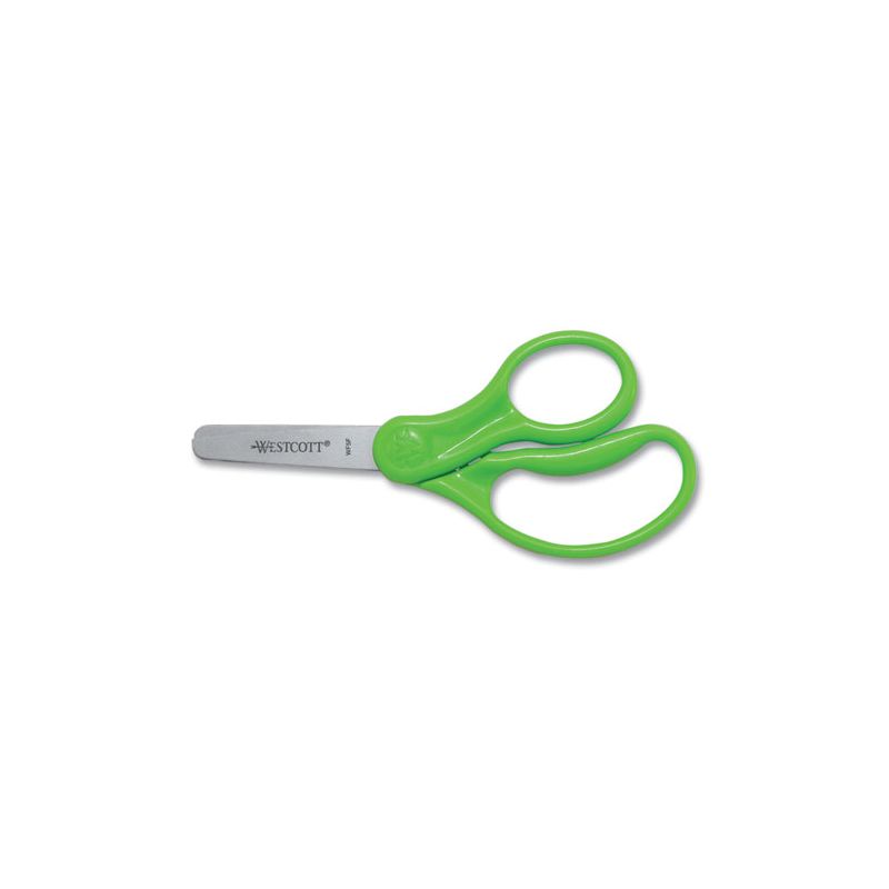 Westcott For Kids Scissors, Blunt Tip, 5" Long, 1.75" Cut Length, Randomly Assorted Straight Handles, 2 of 7