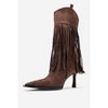 Gueras - Brown Fringe Pointed Toe Boot (Women) | Prologue Shoes - 4 of 4
