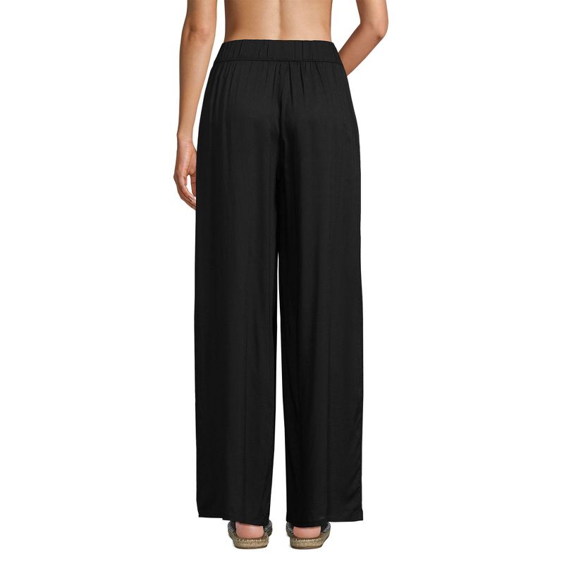 Lands' End Women's Sheer Oversized Swim Cover-up Pants, 2 of 4