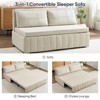 Mjkone W62''Pull Out Sofa Bed, 3-in-1 Modern Pull Out Leathaire Fabric Sleeper Sofa Couch,Chaise Lounge - 3 of 4