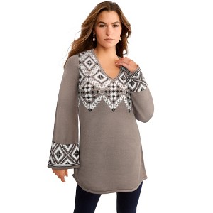 Roaman's Fit And Flare Tunic Sweater - 1 of 3