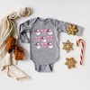 The Juniper Shop Coquette Santa Chart Baby Long Sleeve Bodysuit - 18 Month - Heather Grey - 2 of 3