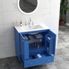 KTMBDW Bathroom Vanity with Ceramic Sink, Wooden Double Door Bathroom Storage Vanity with 30 Inch, Small Quick Assembly Bathroom Cabinet, Blue - 4 of 4