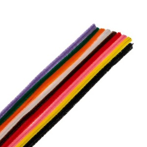 John Bead Fluffy Pipe Cleaners Chenille Stems for Art School Craft Supplies, 12in x 6mm Essentials Mix 100 Pieces - 1 of 3