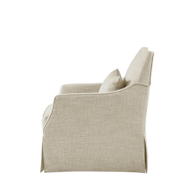 Martha Stewart London Skirted Swivel Chair Textured Beige, 4 of 11