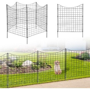 VINGLI Garden Fence, Anti-rust Metal Animal Barrier, Pet Enclosure for Outdoor Yard Lawn Patio, 36" W x 39" H - 1 of 4