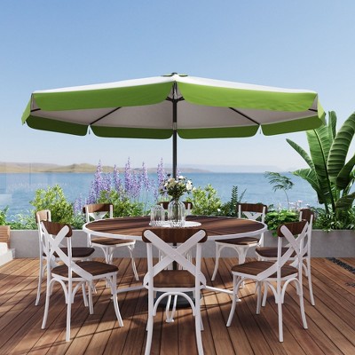 FUFU&GAGA 10FT Outdoor Patio Umbrella with Scalloped Edge & Crank Lift