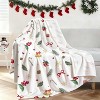 Lomsoe Christmas Flannel Blanket Throw, Soft Merry Christmas Leaves Blanket for Bed Couch Chair Xmas for Home Living Room Decor - 2 of 4