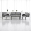 4-Piece Outdoor Patio Furniture Set with Rope Woven Chairs, Loveseat, Plastic-Wood Coffee Table, Water-Repellent Cushions & Rust-Resistant Frame - 4 of 4