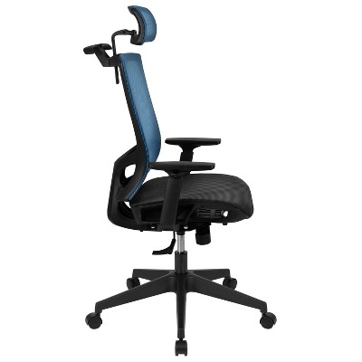 Ergonomic Blue Mesh High Back Swivel Office Chair