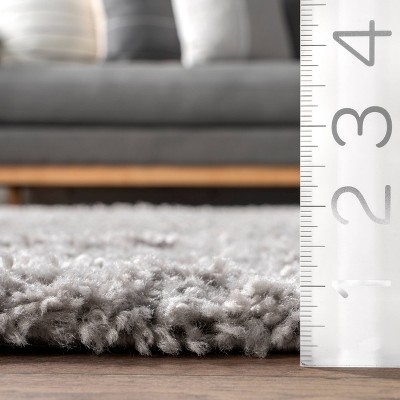 Luxurious Silver Shag Rectangular Rug 52" x 24"
