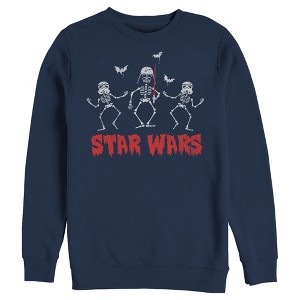 Men's Star Wars Halloween Vader Skeletons Sweatshirt - 1 of 4