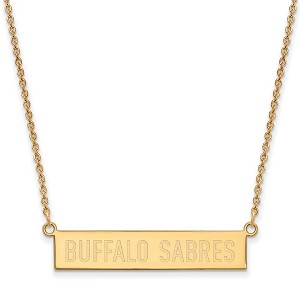 Black Bow Jewelry 14k Yellow Gold Plated Sterling Silver Buffalo Sabres NHL Necklace 18 Inch - 1 of 4