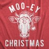 Mens Moo-ey Christmas T Shirt Funny Holiday Festive Cow Merry Xmas Graphic Tee - Crazy Dog Men's T Shirt - 2 of 4