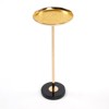 Syemin End Tables Adjustable Side Table Small Tea Martini Table, Gold Decorative Pedestal End Table for Display and Storage, Black, 9.8"*9.8"*24.4" - 2 of 4