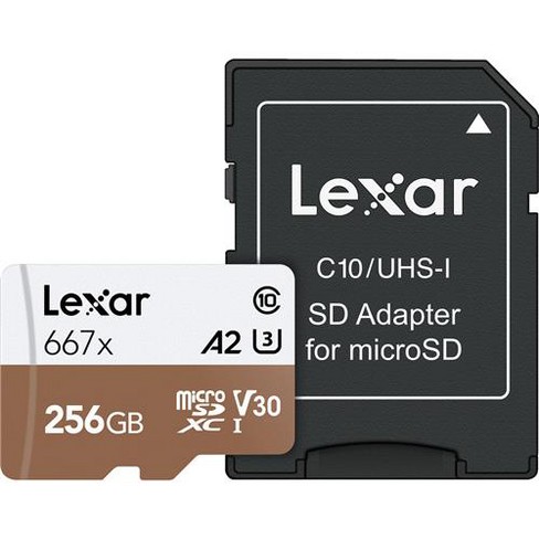Lexar 256gb Professional 667x Class 10 Uhs I U3 Microsdxc Memory Card With Sd Adapter 100mb S Read 90mb S Write Target