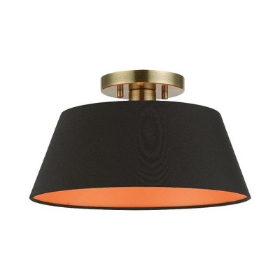 Livex Lighting Palma 1 - Light Semi-Flush Mount in  Antique Brass