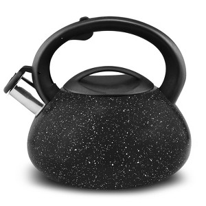Stainless Steel Whistling Tea Kettle, 3qt Fast Boil Tea Pot with Heat Resistant Handle, Tapered Marble Finish, Durable Stovetop & Gas Tea Kettles - 1 of 4