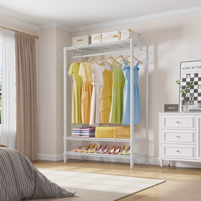White Heavy Duty 3-Tier Wire Freestanding Closet