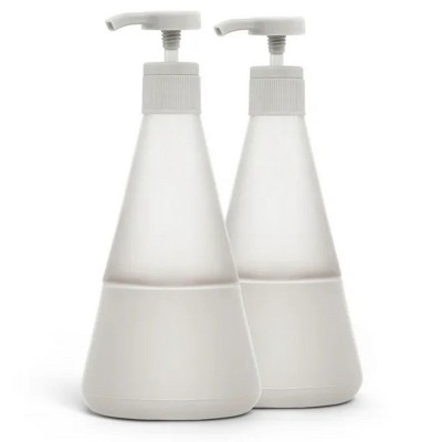 LunaLulinlk Dish Soap Glass Dispenser, Shatter Resistant, Stone Gray, 2 Pack, 14 oz