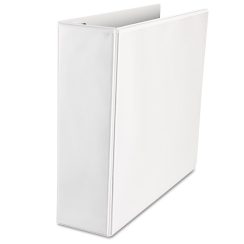 8-1/2 x 11 White Universal 30752 Push-Open Deluxe Plus D-Ring View Binder 3-Inch Capacity 
