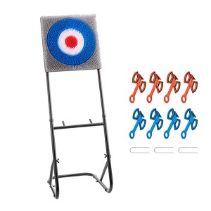VEVOR Axe Throwing Game, Plastic Bristle Target with 8 Throwing Axes Set, Foldable Steel Frame, Easy to Store, Grey - 1 of 4