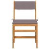 vidaXL Outdoor Balcony/Patio Set - Solid Acacia Wood, 3-Piece Rustic Bistro Set with Cushions, Brown and Gray - 4 of 4